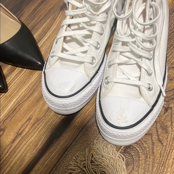 White Converse Chuck Taylor High-Top Sneakers - Picture 4 of 6